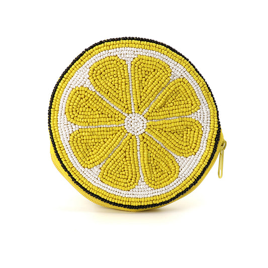 Lemon Beaded Purse