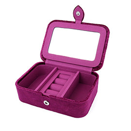 Bramble Plum Velvet Embroidered Winter Blackberries Medium Jewellery Box
