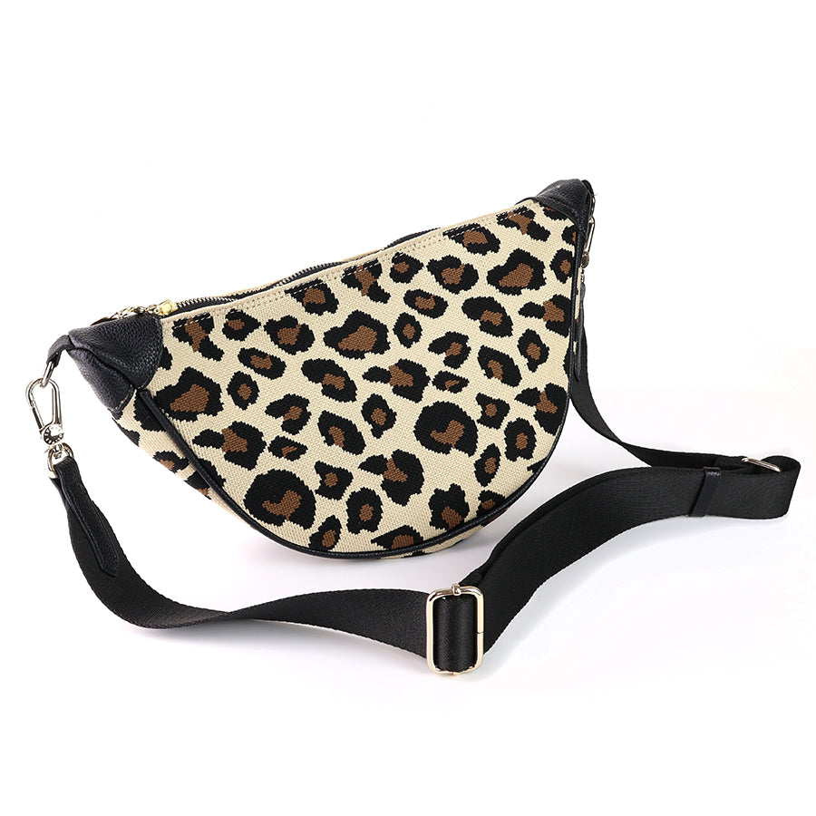 Colby Classic Leopard Print Half Moon Bag