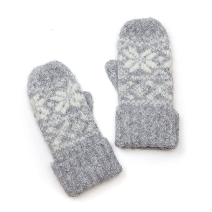 Erica Grey Scandi Snowflake Mittens