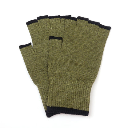 Theo Olive and Black Fingerless Gloves for Men
