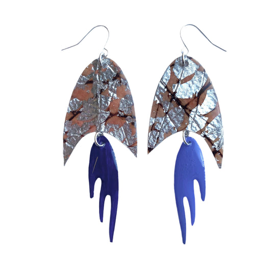 Mesoglea Earrings Midnight Silver