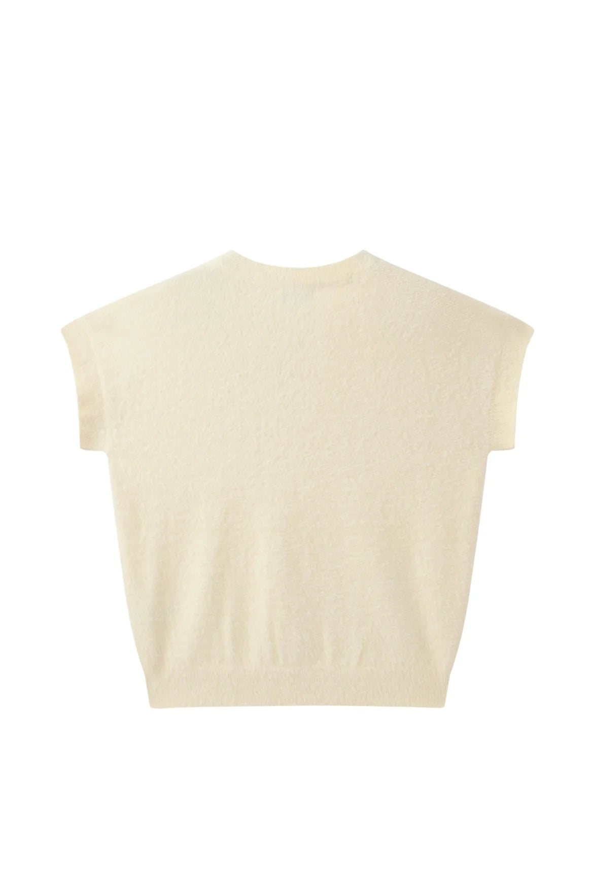 Alyssa-L-10-P Soft Knitted Top Ecru