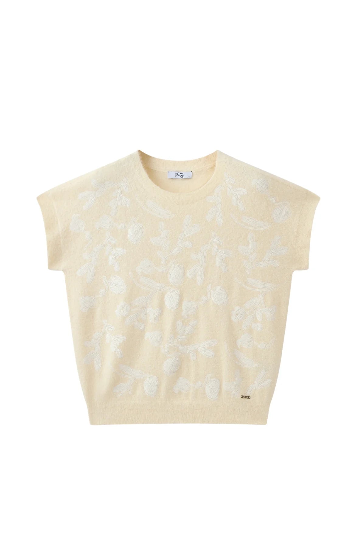 Alyssa-L-10-P Soft Knitted Top Ecru