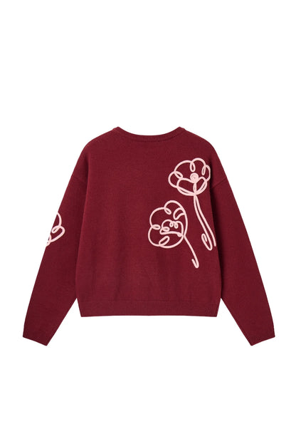 Austina-L-12-L Burgundy Sweater