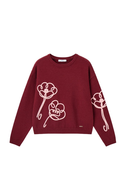 Austina-L-12-L Burgundy Sweater