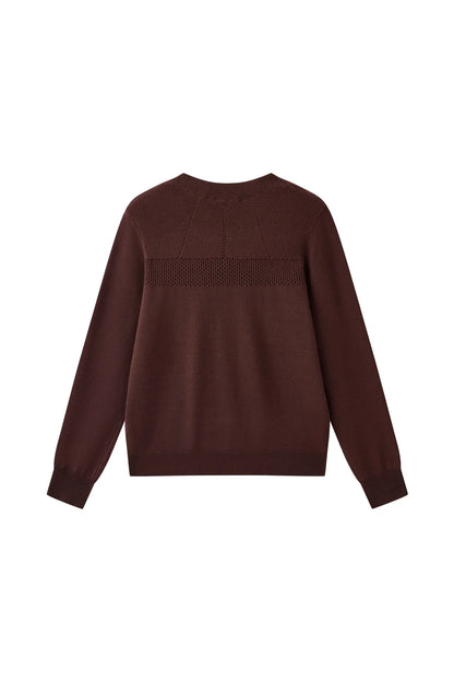 Austina-L-12-R Fine Knit Brown Sweater
