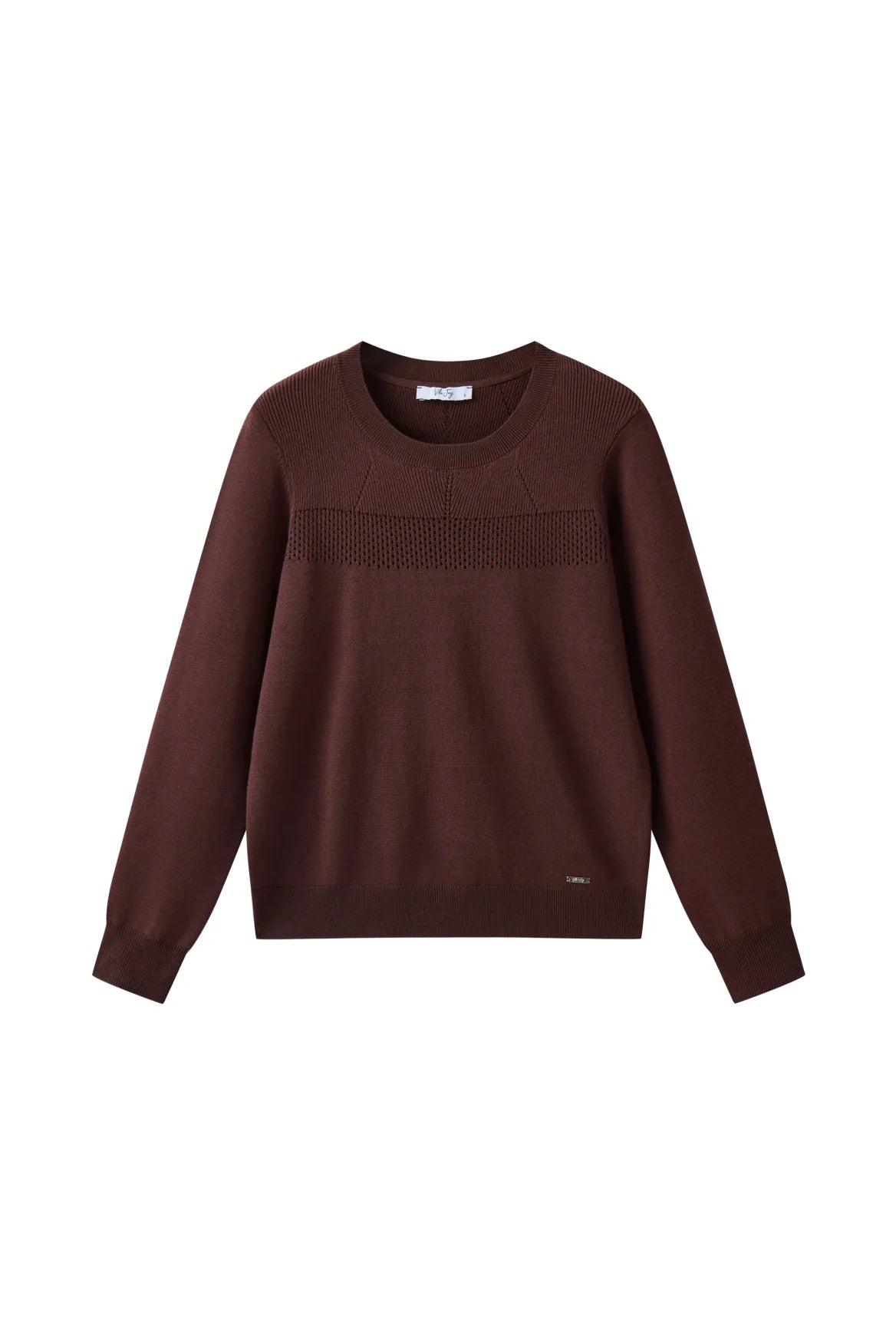 Austina-L-12-R Fine Knit Brown Sweater