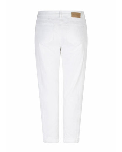 Caitlina Sidepatch White Barrel Jeans