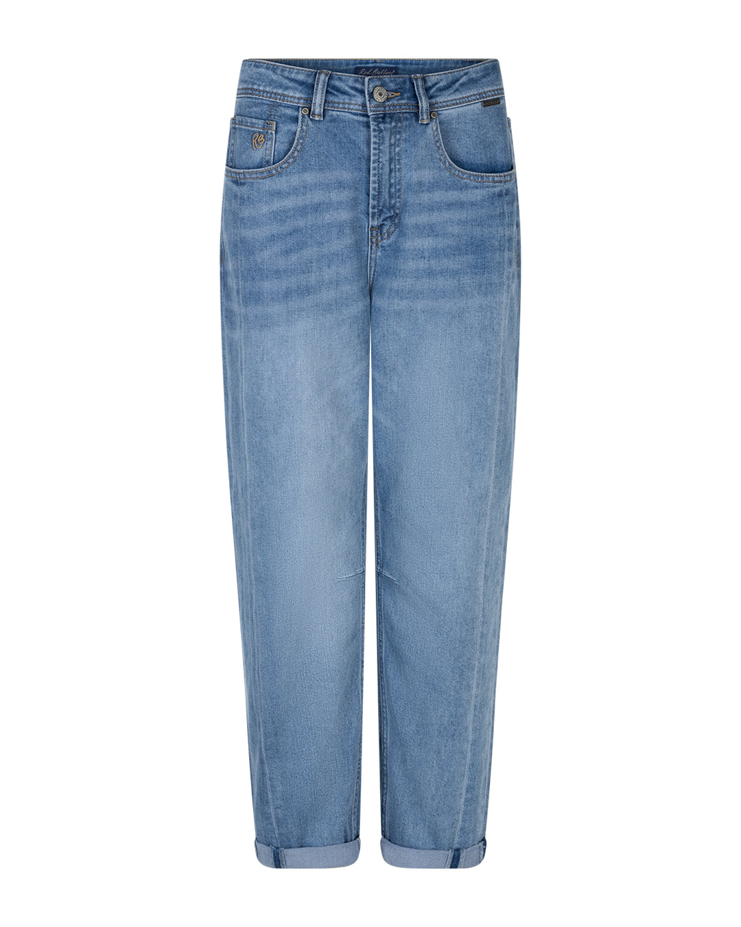 Caitlina Sidepatch Midstone Barrel Jeans