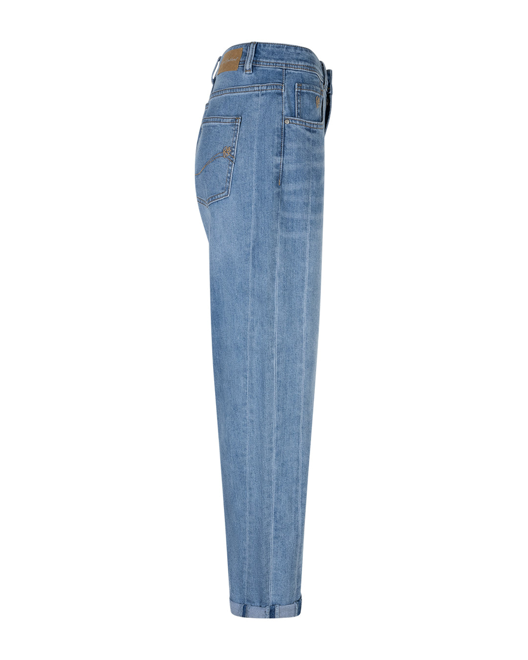 Caitlina Sidepatch Midstone Barrel Jeans