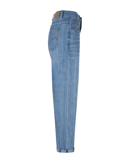 Caitlina Sidepatch Midstone Barrel Jeans