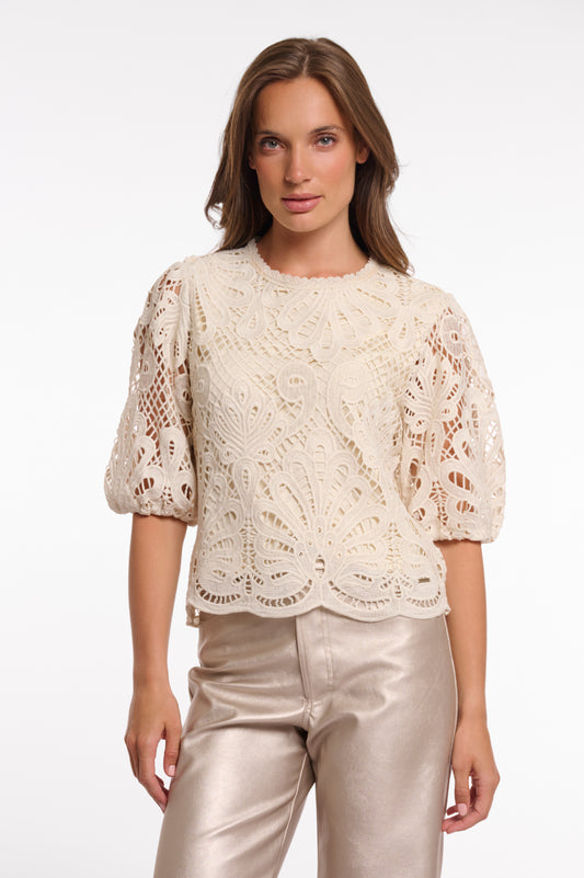 Chantalle Short Balloon Sleeve Top Birch
