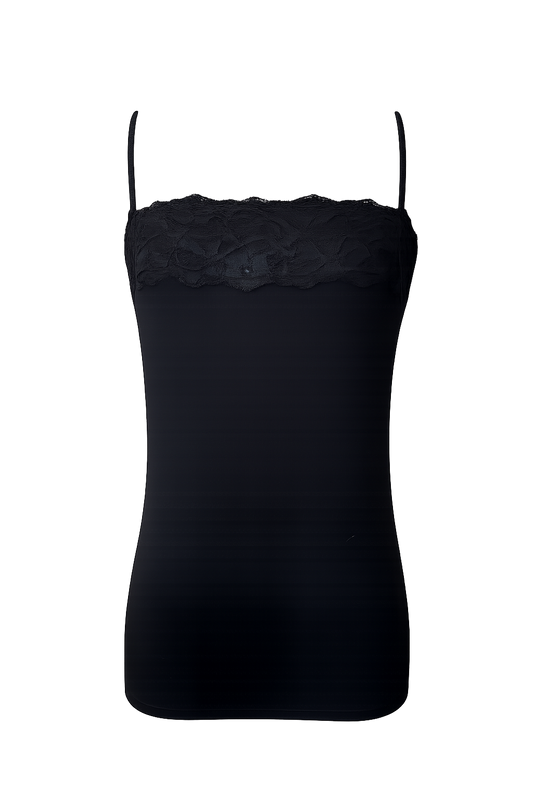 Black Camisole Top with Lace