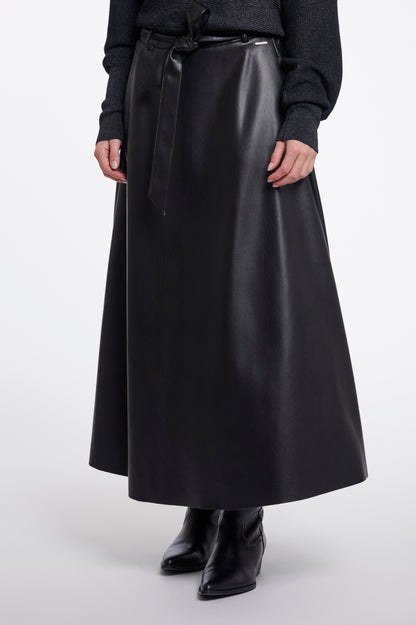 Chelsea Faux Leather Skirt Dark Navy
