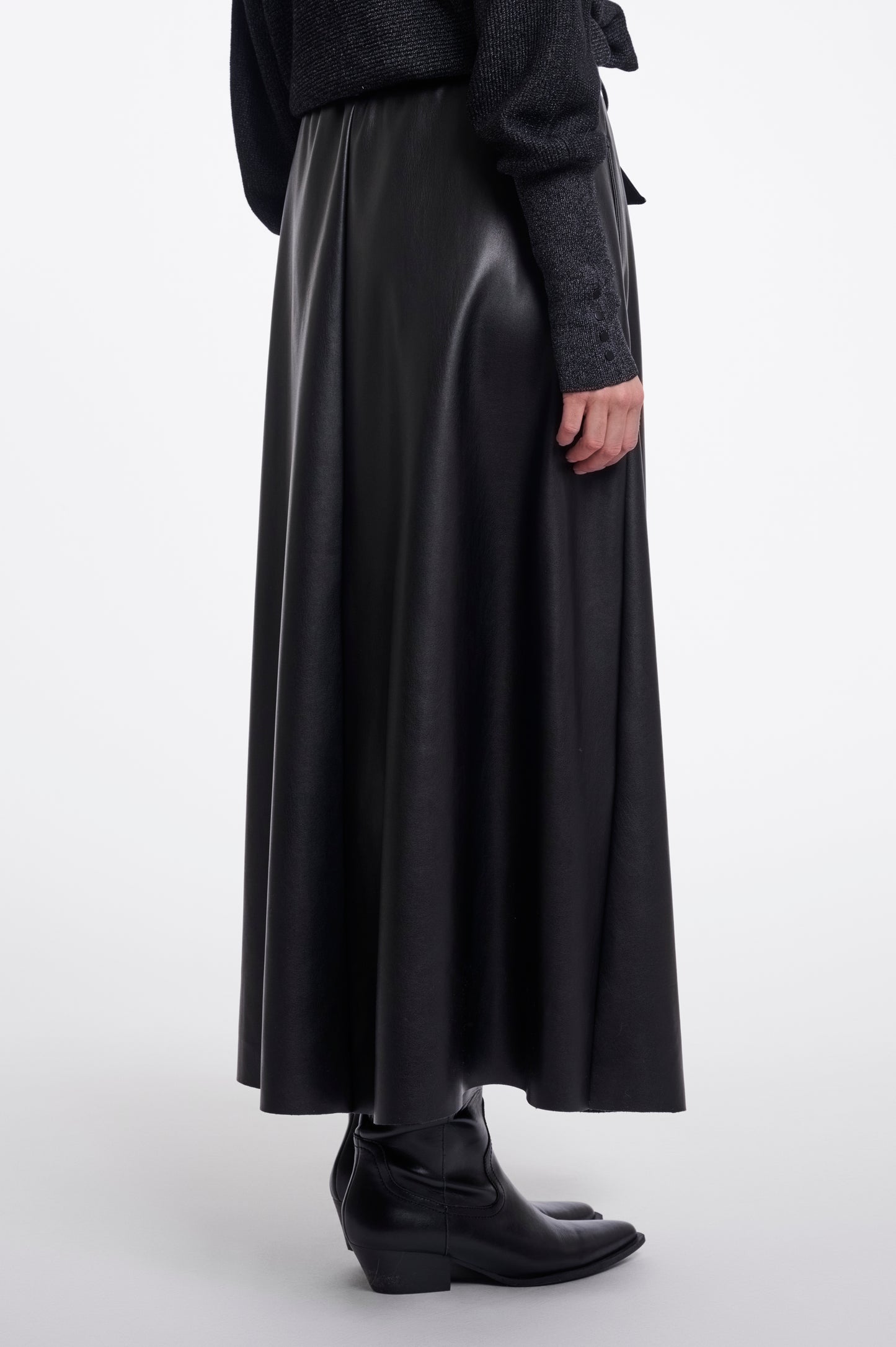 Chelsea Faux Leather Skirt Dark Navy