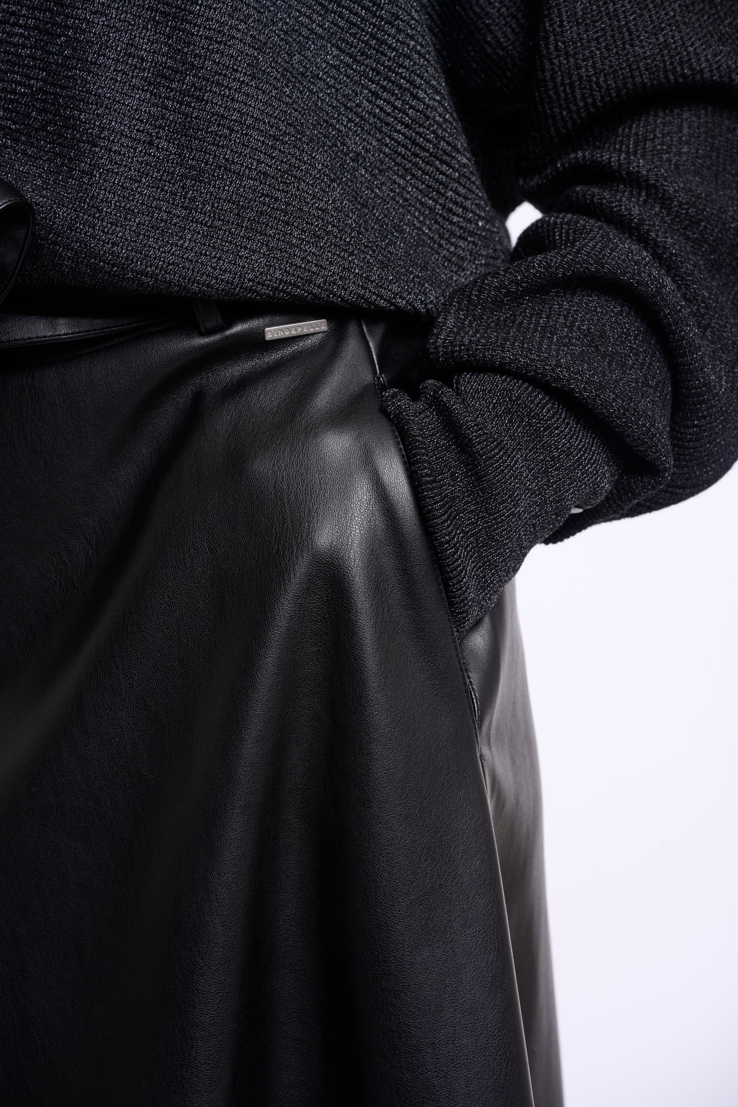 Chelsea Faux Leather Skirt Dark Navy