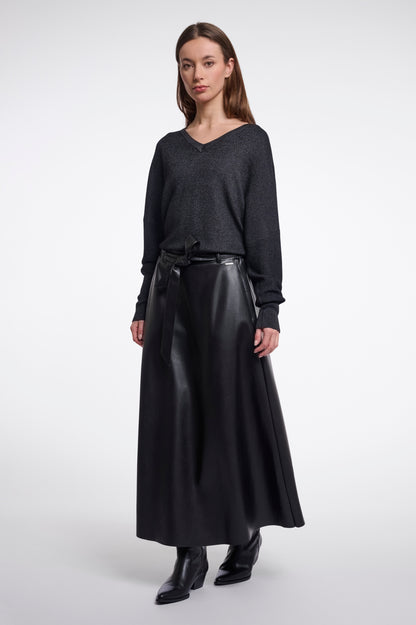 Chelsea Faux Leather Skirt Dark Navy