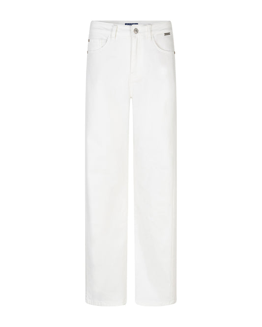 Claudette Slanted Seams Off White Jeans