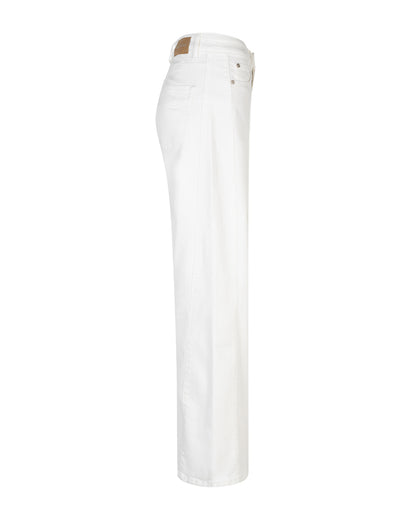 Claudette Slanted Seams Off White Jeans