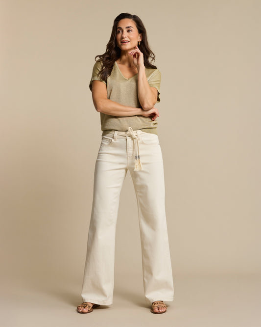 Colette & Belt Ecru Jeans