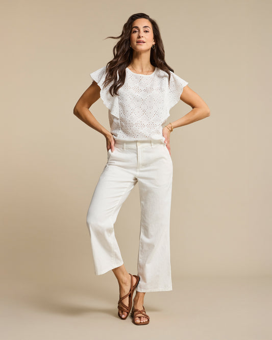 Conny Linen Cotton Off White Culottes