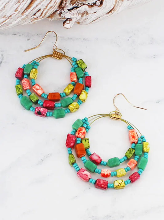Beaded Hoop Earrings 1