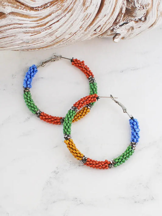Beaded Hoop Earrings 2