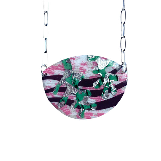 Sáile Necklace Pink Grape Jade & Silver