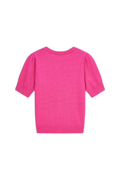 Lara-L-11-C Knitted Top Fuchsia