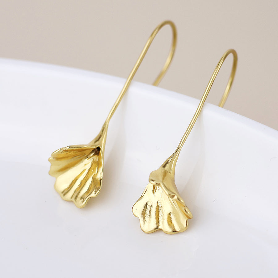 Aureus Gold Plated Botanical Earrings