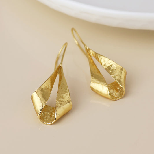 Aureus Gold Plated Paper Boat Style Earrings