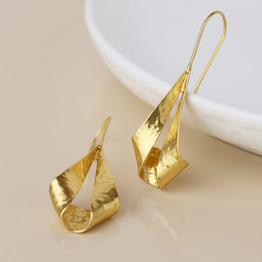 Aureus Gold Plated Paper Boat Style Earrings