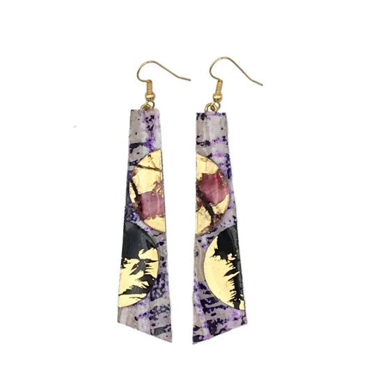 Hoopla Earrings Purple/Red/Black/Gold