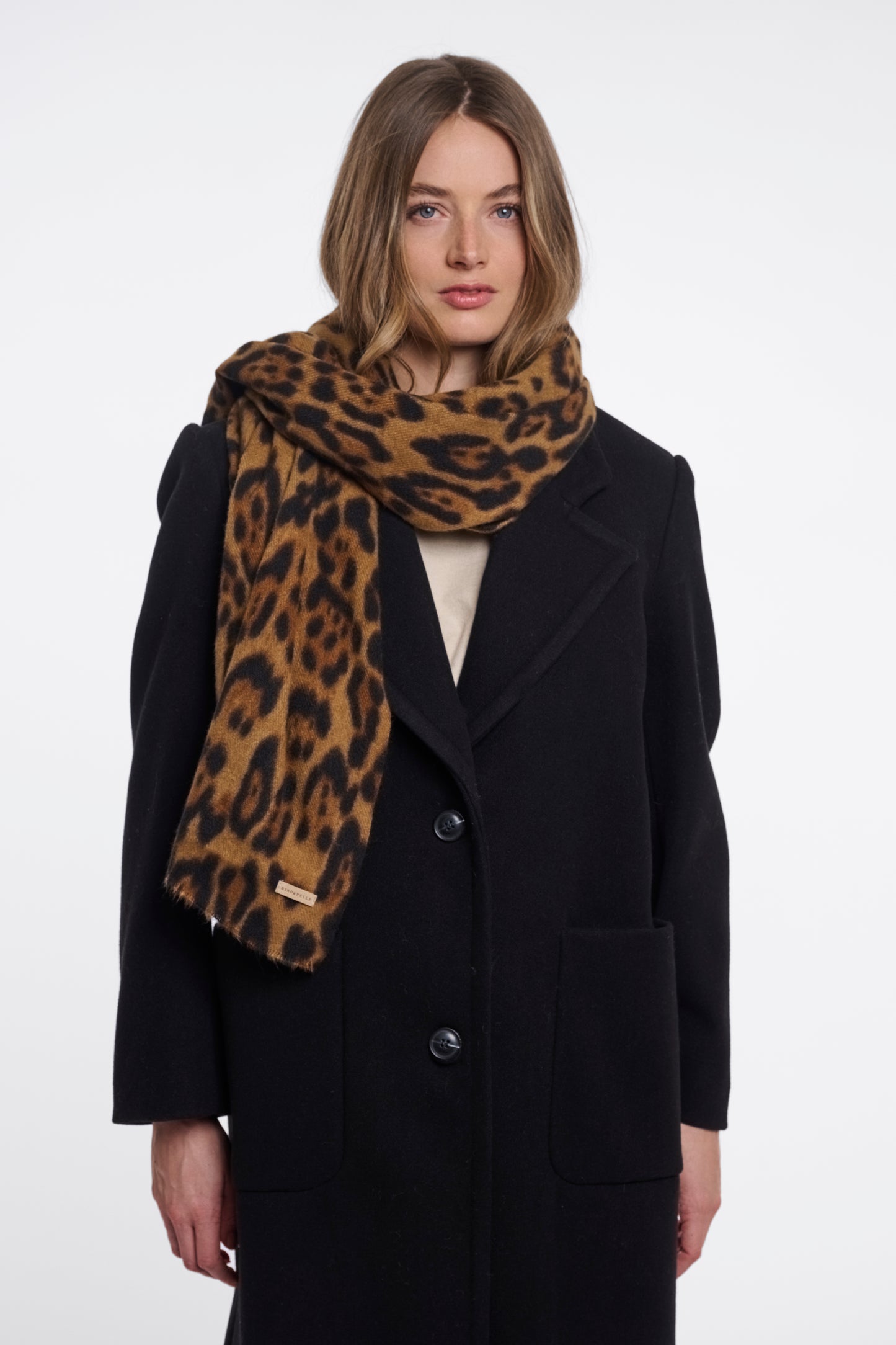 Hutton Scarf with Leopard Print