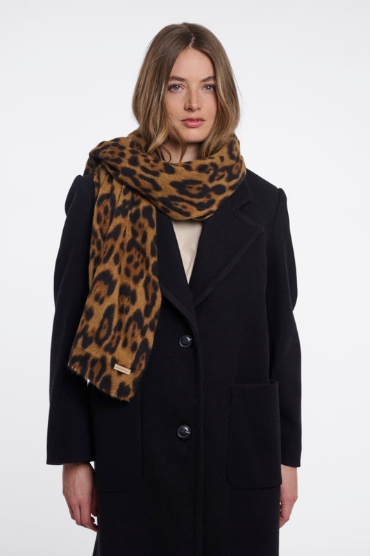 Hutton Scarf with Leopard Print