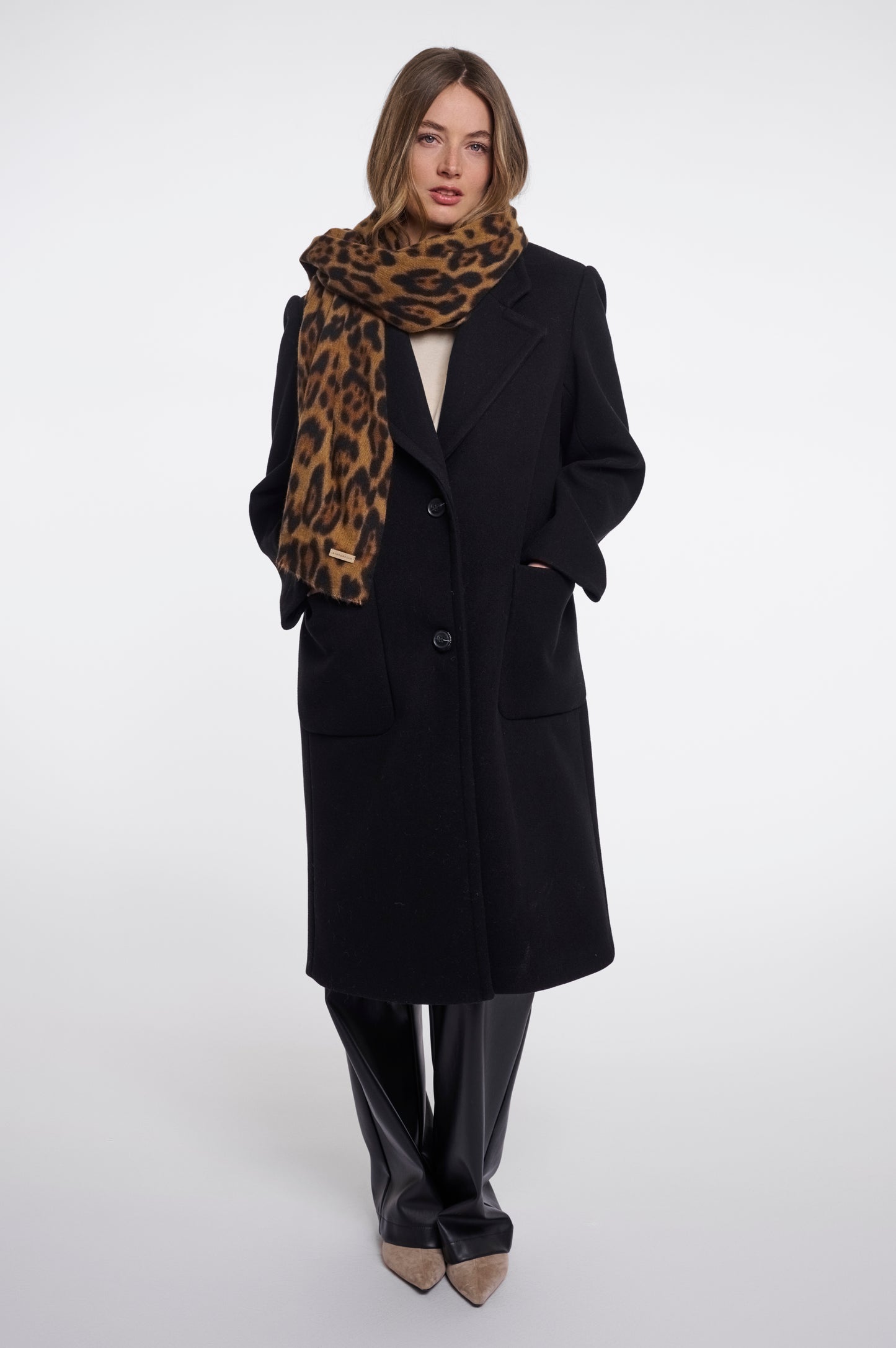 Hutton Scarf with Leopard Print