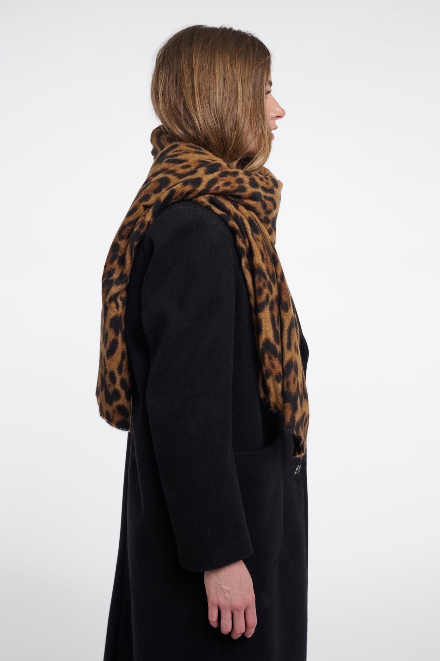 Hutton Scarf with Leopard Print