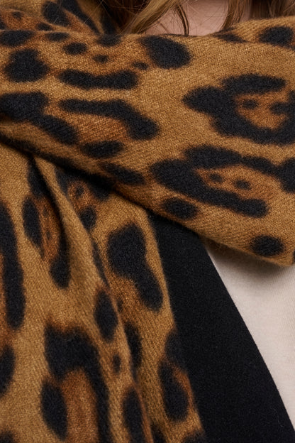 Hutton Scarf with Leopard Print