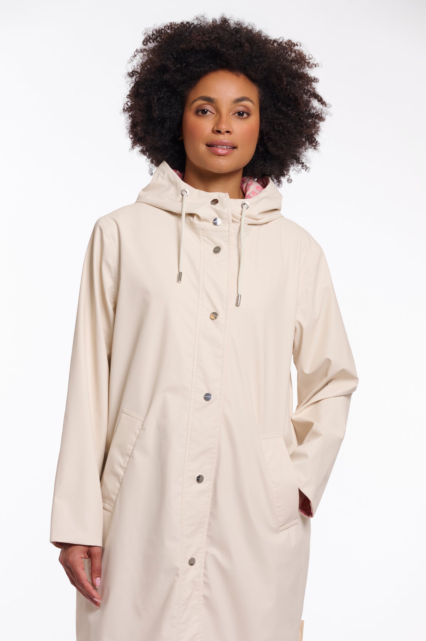 Ishana Reversible Raincoat Birch and Pink Leopard
