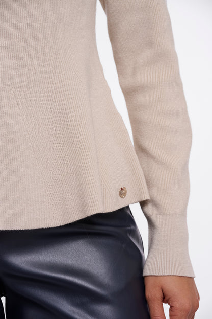 Jelilah Peplum Pullover Birch