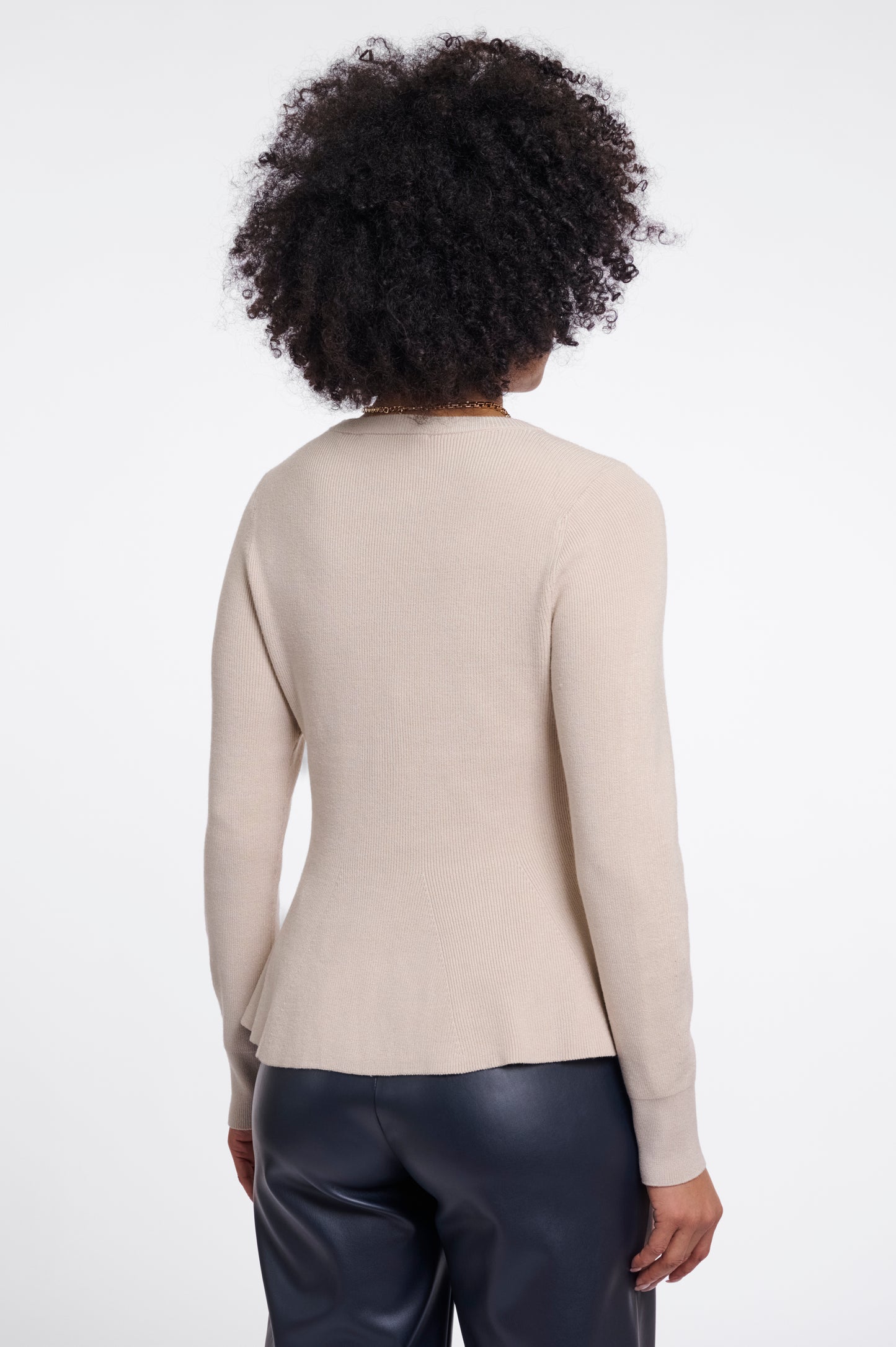 Jelilah Peplum Pullover Birch