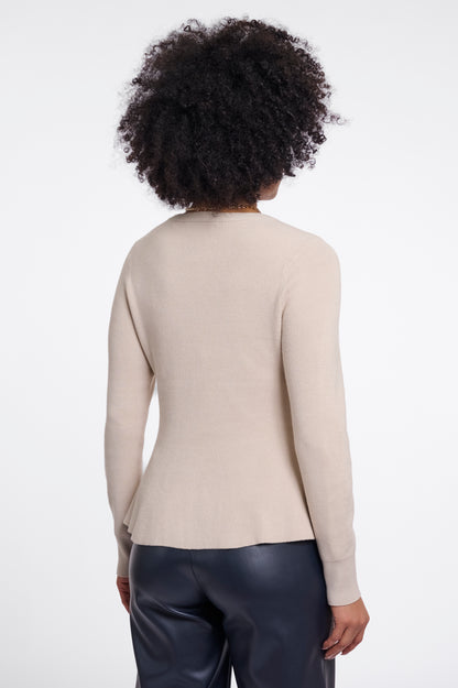 Jelilah Peplum Pullover Birch