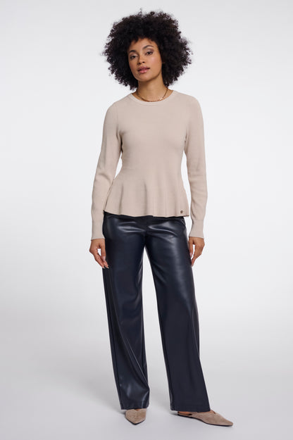 Jelilah Peplum Pullover Birch
