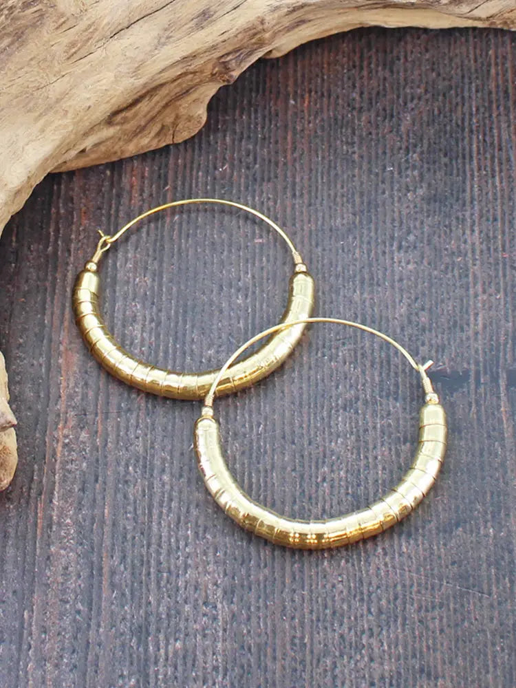 Snake Hoop Earrings Gold