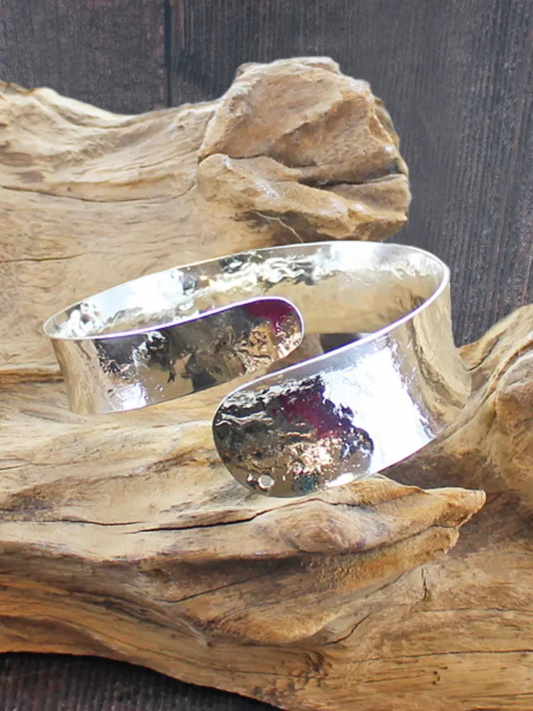 Beaten Spiral Cuff Silver