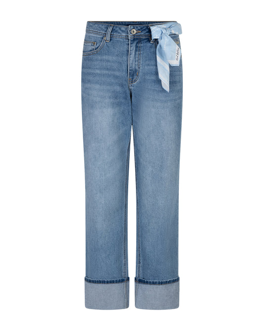 Kim High Hem & Scarf Stoneused Jeans
