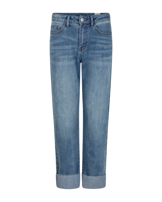 Kim Straight & Turnup Regular Fit Jeans Mid Stone