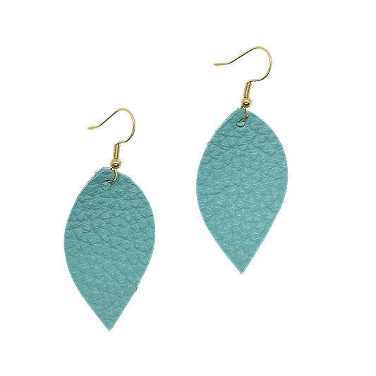 Small Leaf Earrings Lagoon Blue