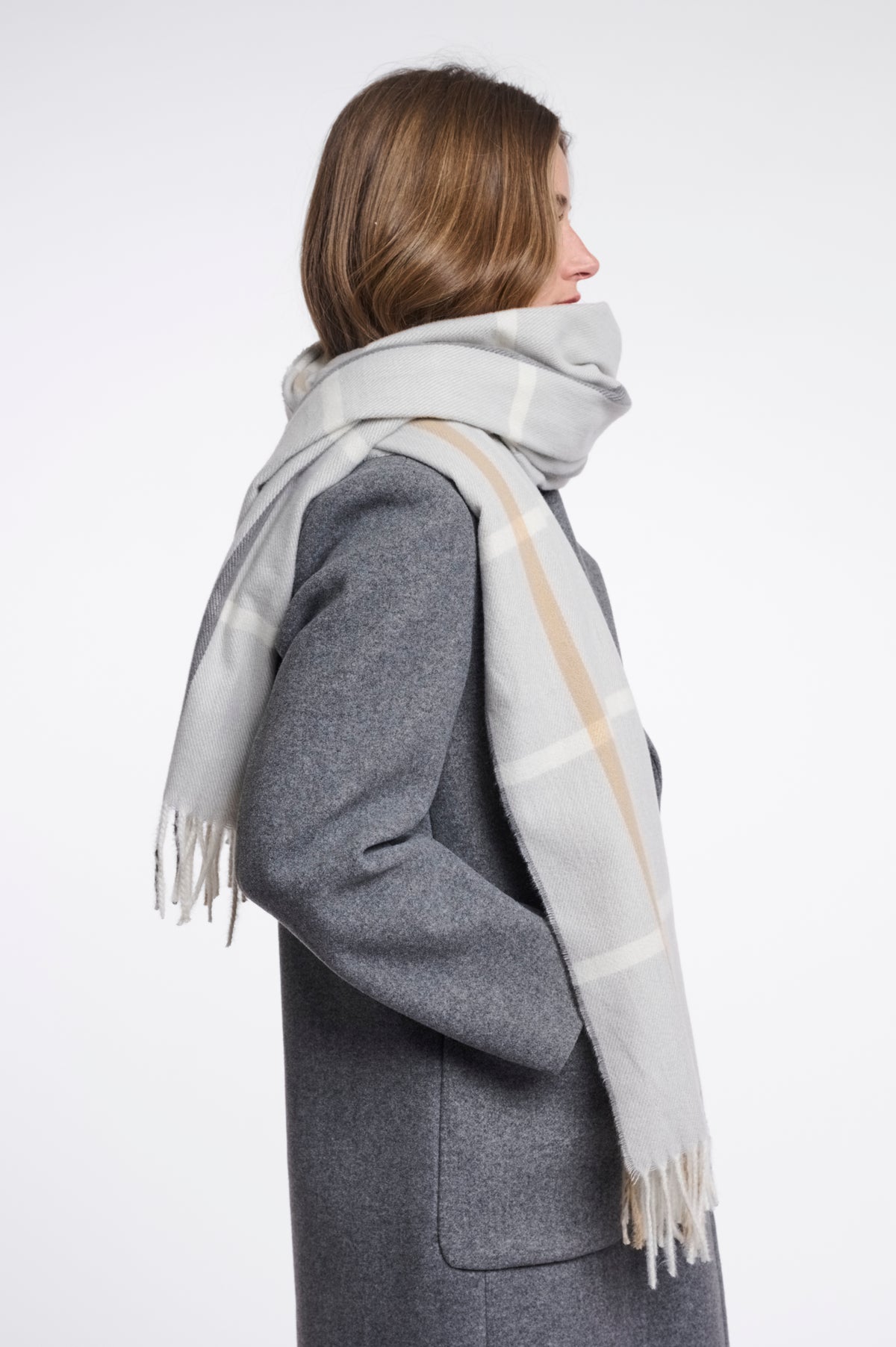 Loet Scarf Light Grey Check